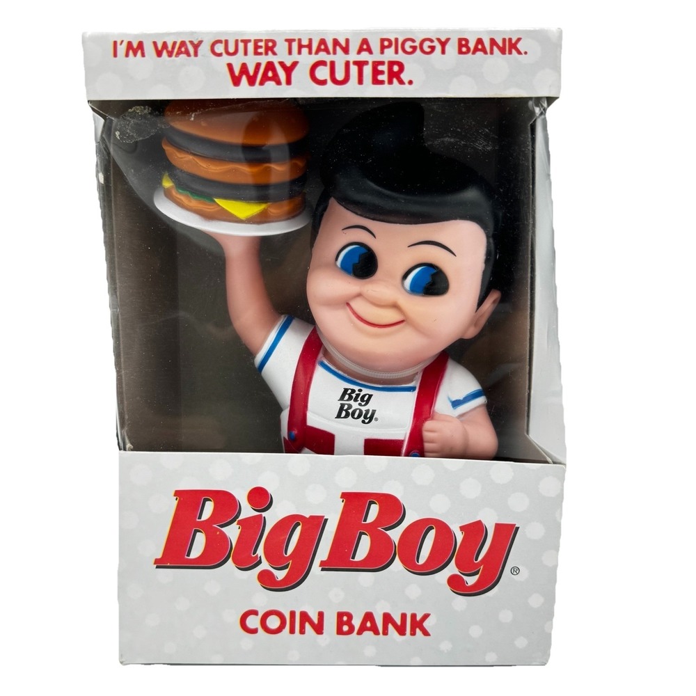 Vintage Big Boy Coin Bank Collectible Restaurant Figure Multicolor Advertising